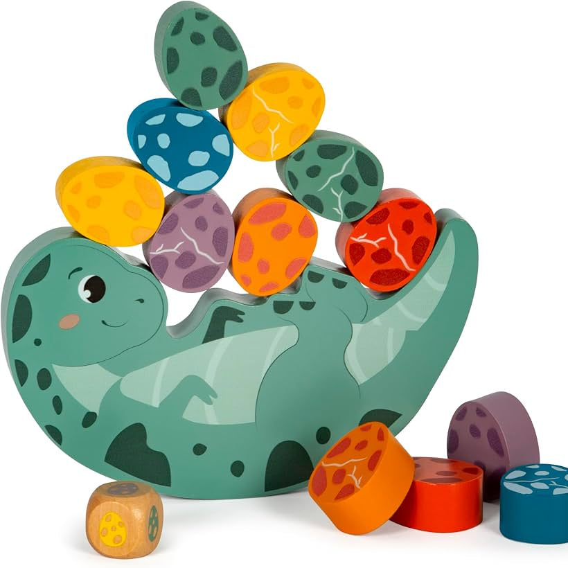 Small Foot Dino Wooden Arch Balance Game – Montessori Stacking & Balancing Toy