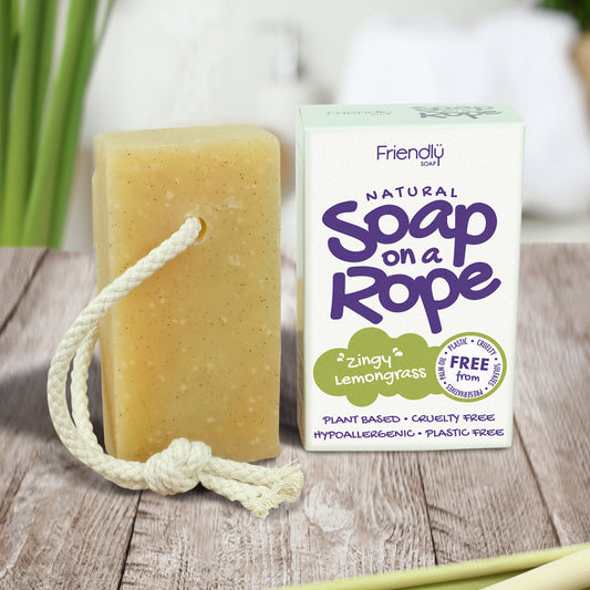 Friendly Soap Natural Soap On A Rope - 'Zingy' Lemongrass 125g