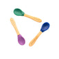 Eco Rascals Baby & Toddler 3 Bamboo/Silicone Spoon Set, Purple/Green/Navy