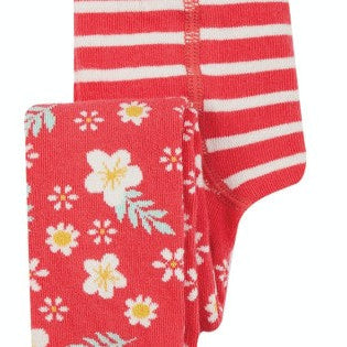 Frugi Little Norah Tights Watermelon/Floral – Organic Cotton Children's Tights