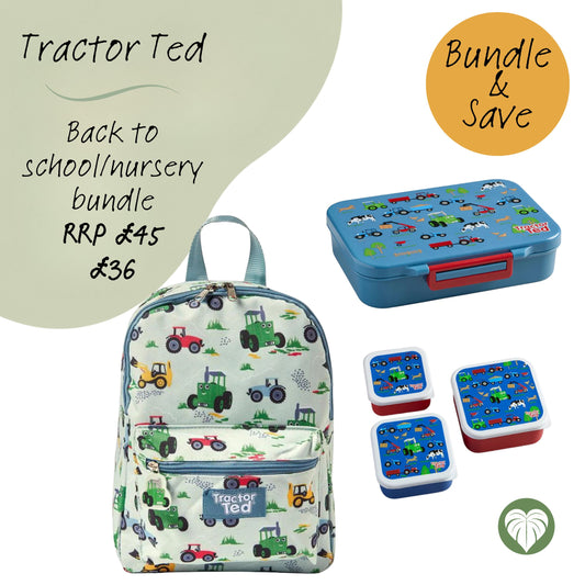 Tractor Ted Back to School & Nursery Bundle – Rucksack, Lunch Box & Snack Pots – Save 20%