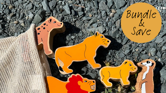 Lion King Inspired Wooden Animal Play Set | Lanka Kade Safari Story Bundle for Kids