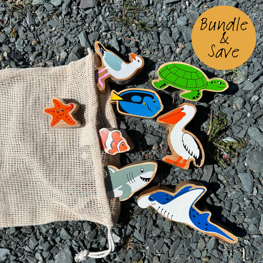 Finding Nemo Inspired Wooden Sea Animal Play Set | Lanka Kade Ocean Story Bundle for Kids