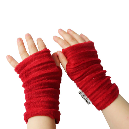 Wristees® Toddler Wrist Warmers – Soft Fleecy Warmth for Ages 1–3, Red
