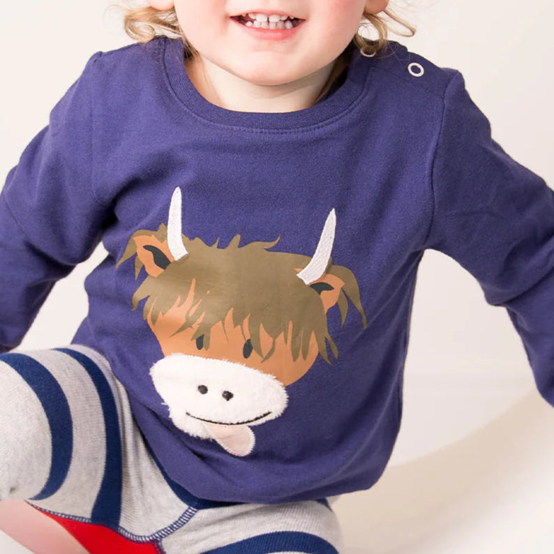 Hamish The Highland Cow Sleeved Top