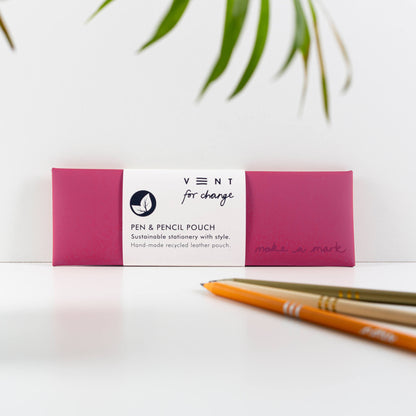 VENT for Change Recycled Leather Pen & Pencil Pouch – Various Colours