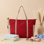 VENT for Change Large Recycled Zipped Shopper Bag – Ocean Bound Plastic - Red