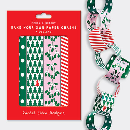 Christmas Paper Chains – 100 Self-Locking Links (No Glue Needed)