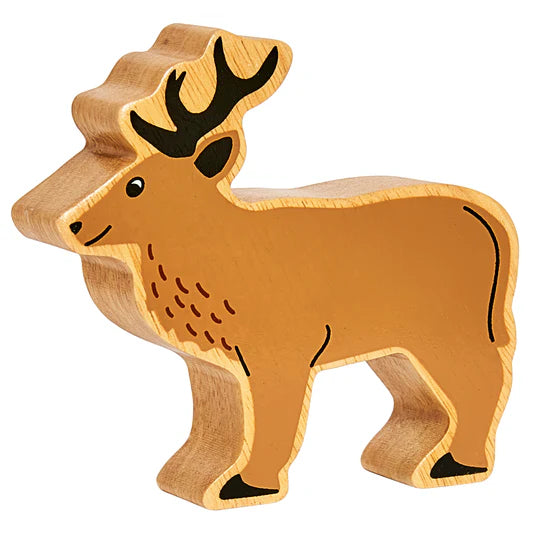 Lanka Kade Wooden Stag Toy – Light Brown FSC Fair Trade Deer Figure
