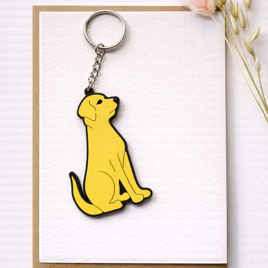 Yellow Labrador Silicone Eco Friendly Keyring | Dog Keyring Bag Charm (Copy)
