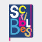 A5 Notebook – Scribbles Wordy Colourful Design | Lined Notebook