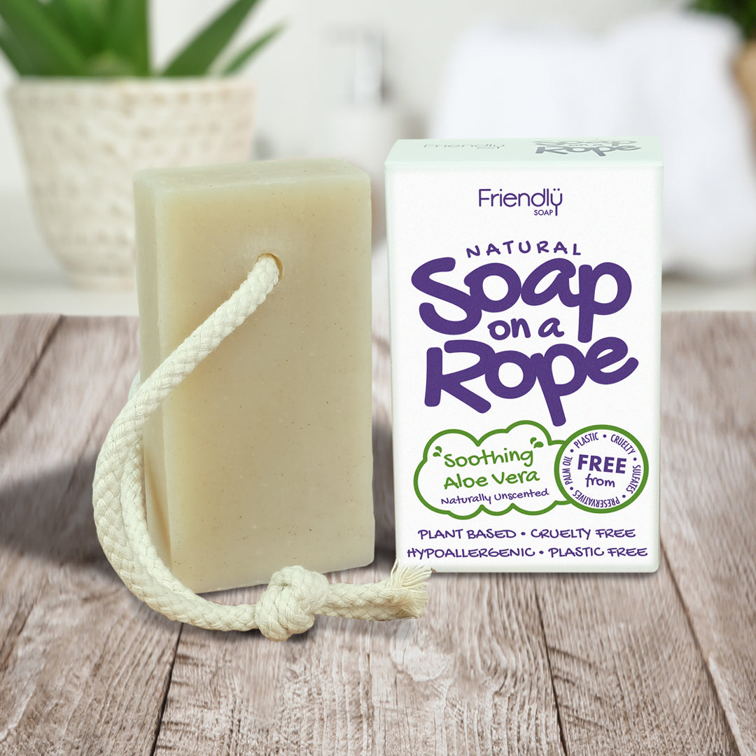 Friendly Soap Natural Soap On A Rope - 'Soothing' Aloe Vera 125g