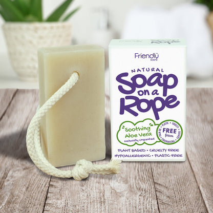 Friendly Soap Natural Soap On A Rope - 'Soothing' Aloe Vera 125g