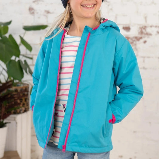 Little Lighthouse Amelia Girls Coat, Bright Teal