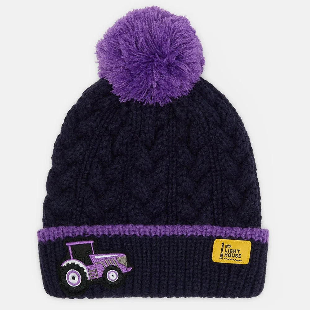 Little Lighthouse Bobbie Bobble Hat, Purple Tractor