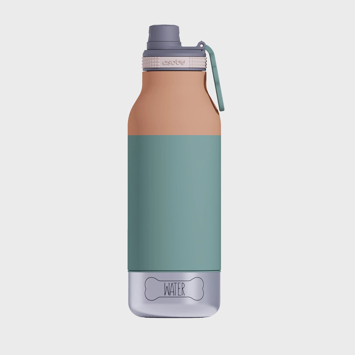 SuckUK Buddy Water Bottle Dog Water Bottle with Food & Water Bowl, Pastel Green