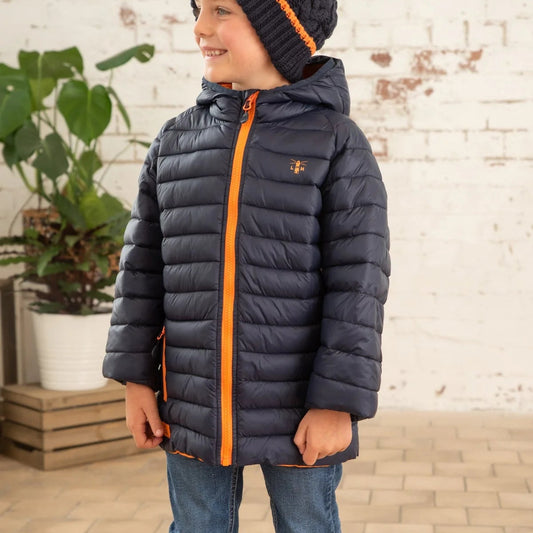 Little Lighthouse Carter Coat – Navy/Orange