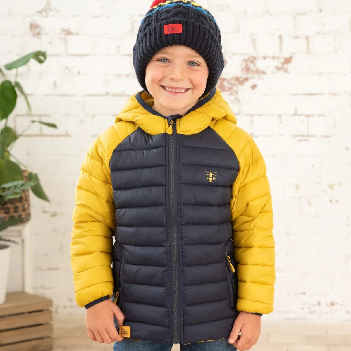 Little Lighthouse Carter Coat – Navy/Yellow