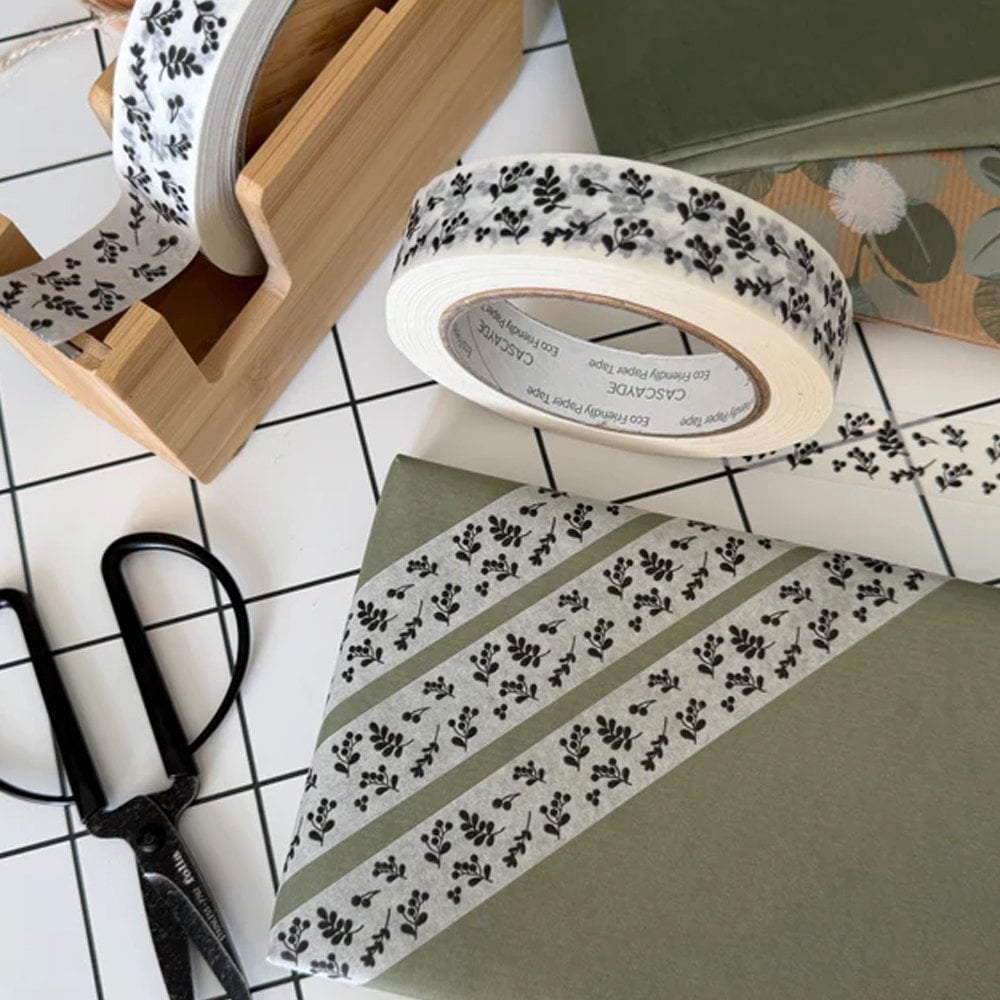 Eco-Friendly White Paper Tape – 50m, Berries