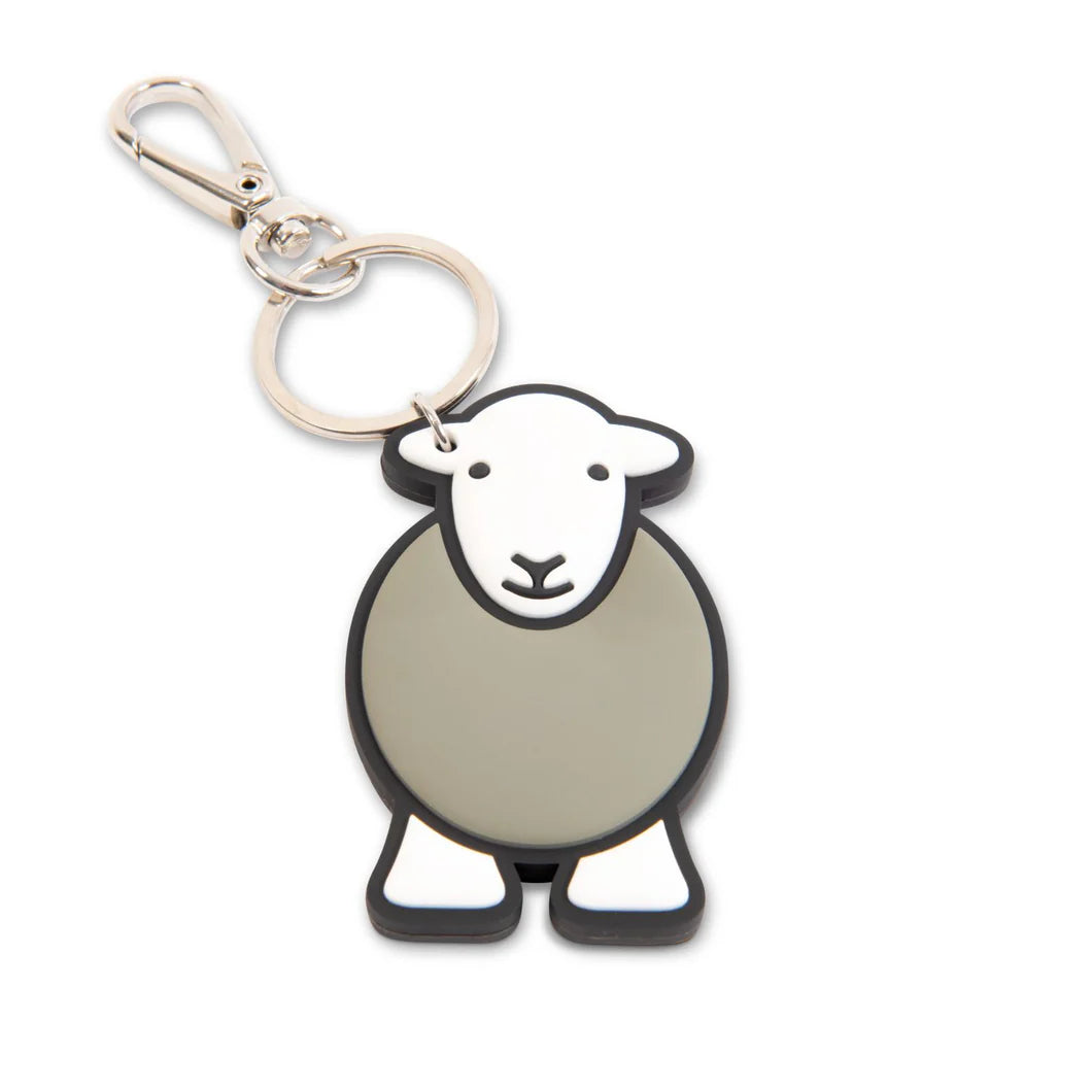 Herdy Silicone Keyring – Cute Sheep Keyring for Keys or Bags, Grey