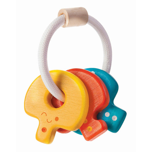 PlanToys Wooden Baby Key Rattle Toy