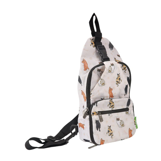 Eco Chic lightweight foldable crossbody bag in ditsy print made from recycled plastic bottles