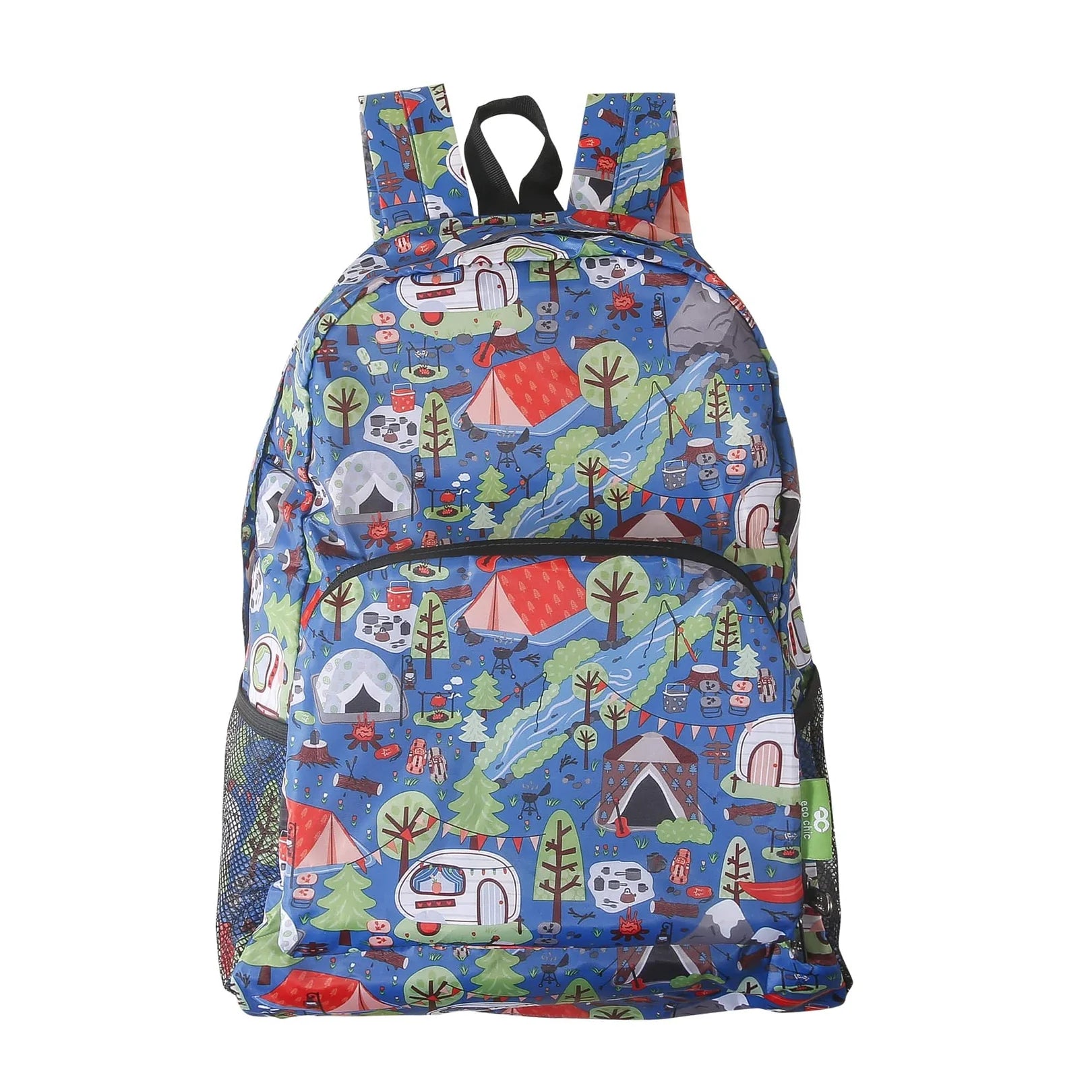 Eco Chic foldable lightweight backpack made from recycled plastic bottles
