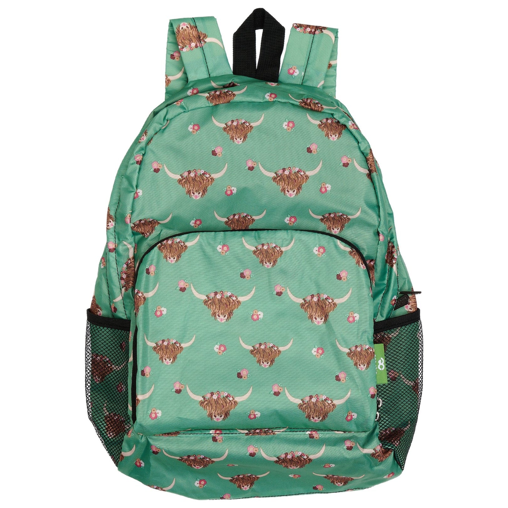 Eco Chic foldable lightweight backpack made from recycled plastic bottles