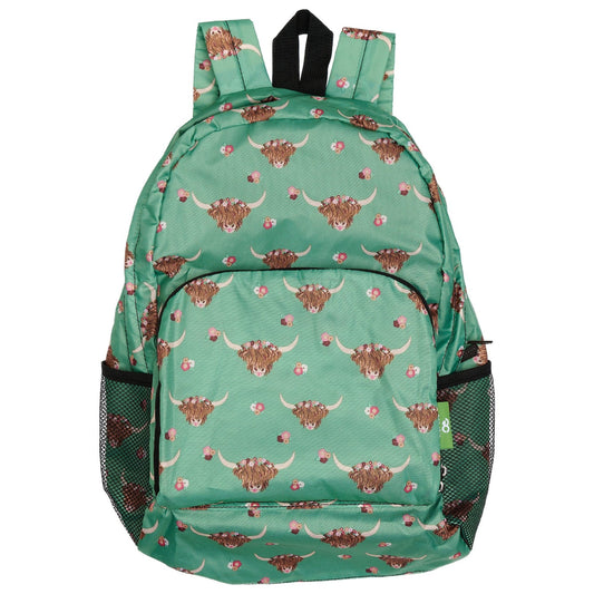Eco Chic foldable lightweight backpack made from recycled plastic bottles