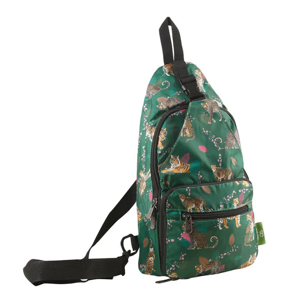 Eco Chic lightweight foldable crossbody bag in ditsy print made from recycled plastic bottles