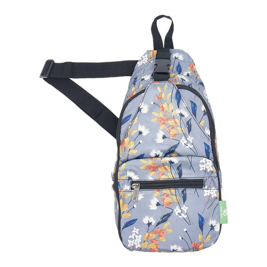 Eco Chic lightweight foldable crossbody bag in ditsy print made from recycled plastic bottles