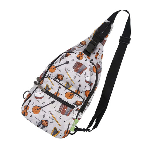Eco Chic lightweight foldable crossbody bag in ditsy print made from recycled plastic bottles