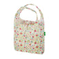 Eco Chic Beige Floral Print Foldable Reusable Shopping Bag – rPET Recycled Lightweight Bag