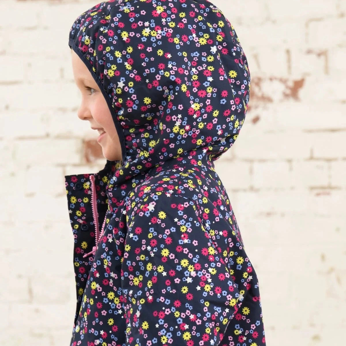 Little Lighthouse Freya Coat, Navy Floral