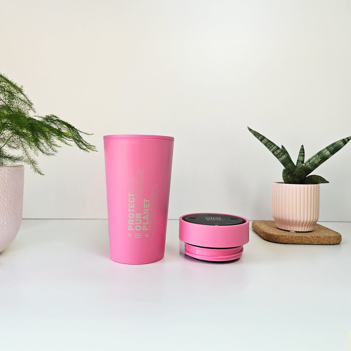 VENT for Change Reusable Travel Cup – Recycled Bubblegum – Candy Pink