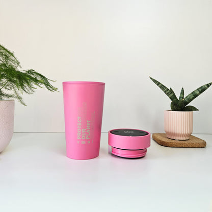 VENT for Change Reusable Travel Cup – Recycled Bubblegum – Candy Pink