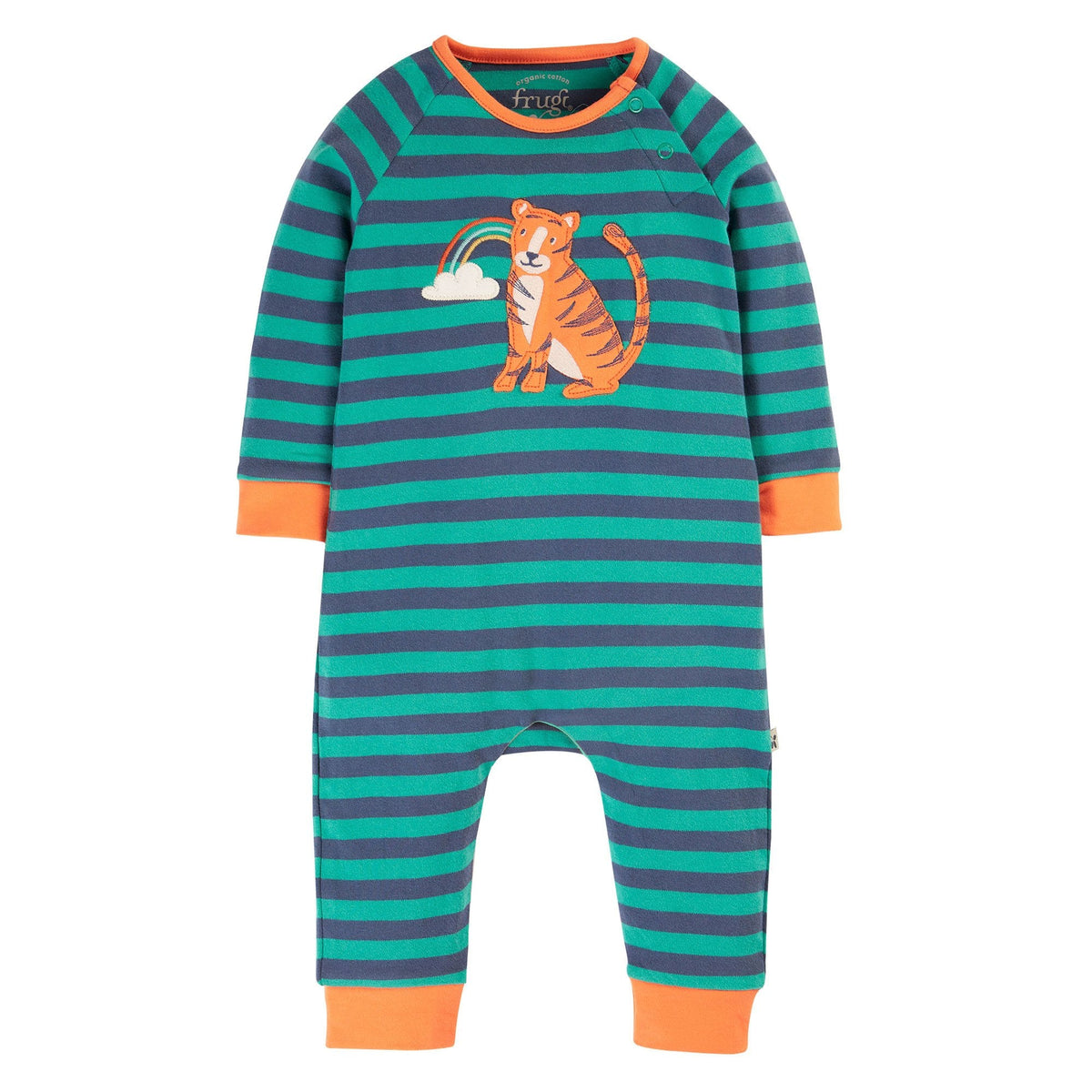 Frugi Rowan Romper – Iguana Stripe / Tiger