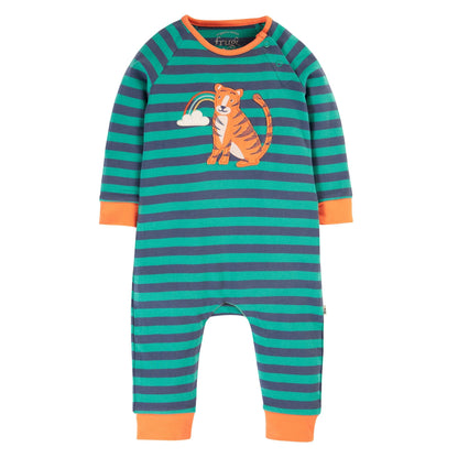 Frugi Rowan Romper – Iguana Stripe / Tiger