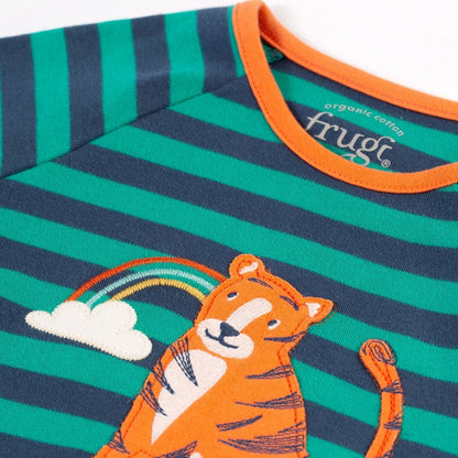 Frugi Rowan Romper – Iguana Stripe / Tiger