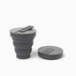 Hunu 12oz collapsible silicone cup, charcoal, reusable and travel-friendly