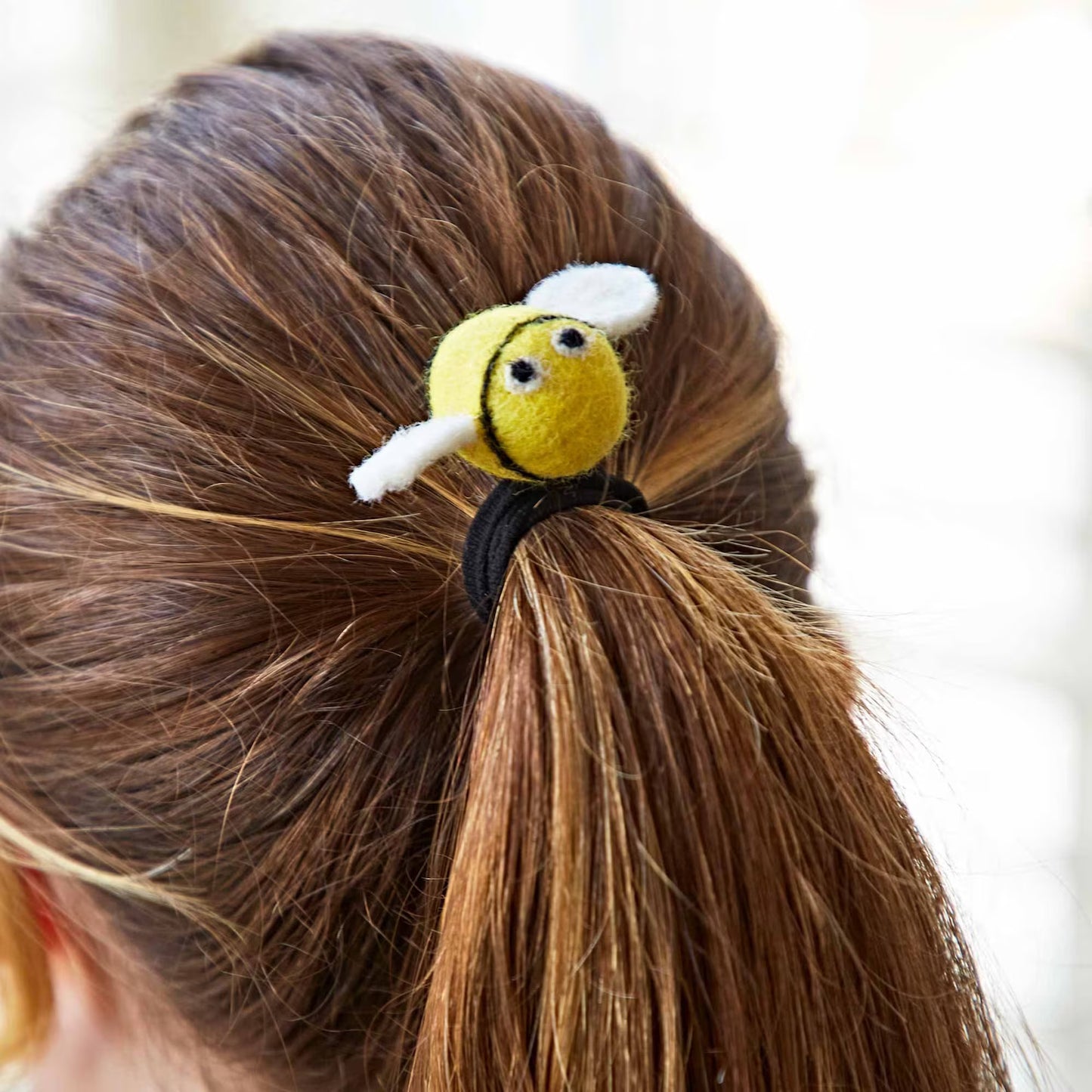 Felt BumbleBee Hair Tie – Handmade Merino Wool Hair Bobble