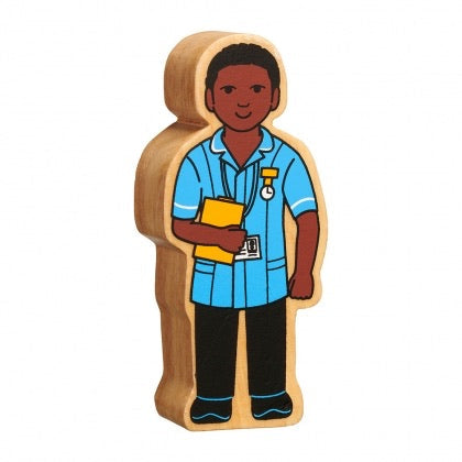 Natural Wooden Blue & Black Nurse