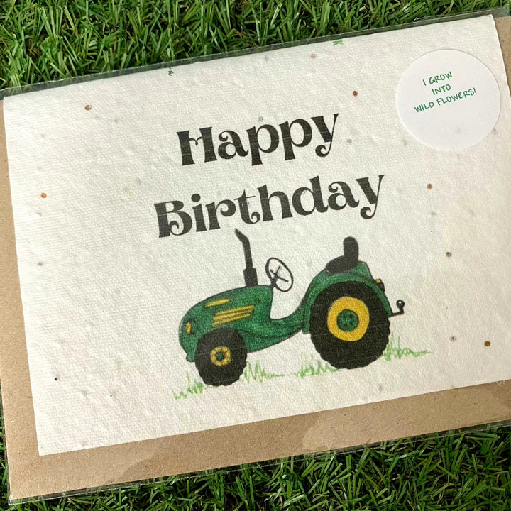 Seed Greeting Card, Birthday Tractor