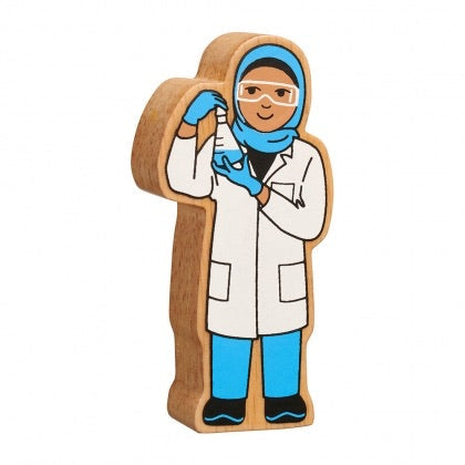 Natural Wooden Blue & White Scientist