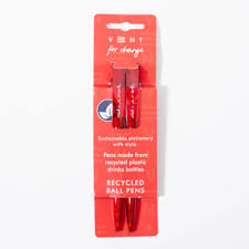 Vent For Change Recycled Pens (Pack of 2) – “Make a Mark” Eco Ballpoint Pens, Various Colours