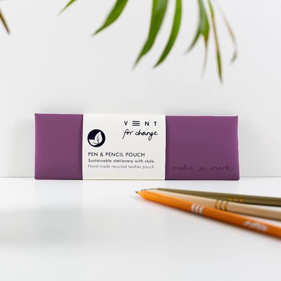 VENT for Change Recycled Leather Pen & Pencil Pouch – Various Colours
