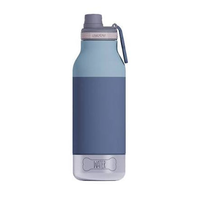 Asobu Buddy Water Bottle Dog Water Bottle with Food & Water Bowl, Pastel Blue, Barky Bottle