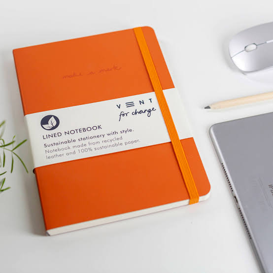 Vent For Change A5 Recycled Leather Notebook – Sustainable “Make a Mark” Lined Journal