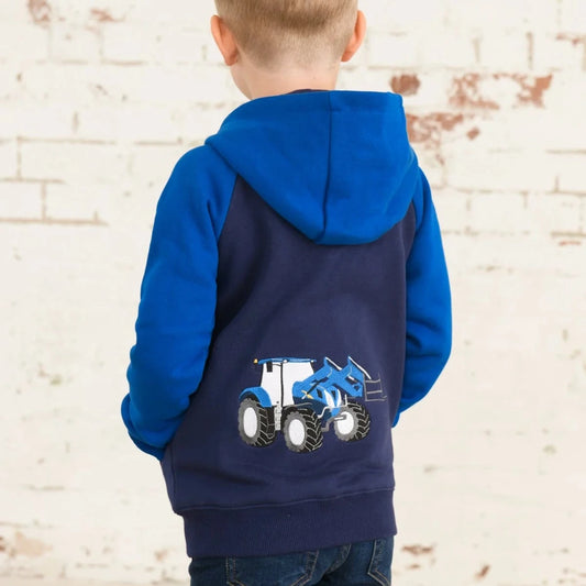 Little Lighthouse Jackson Full Zip Hoody, Blue Tractor