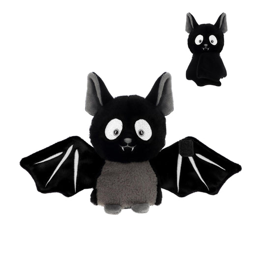 Plush bat toy with open wings on a white background